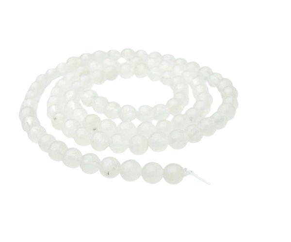 white jade 4mm round gemstone beads
