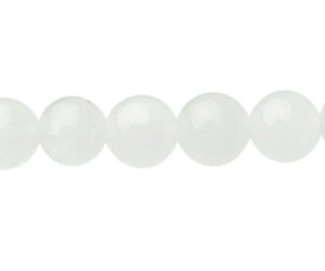 white jade 6mm round gemstone beads