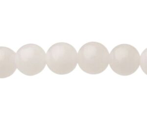white jade 8mm round beads