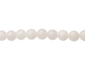 white jade 8mm round beads