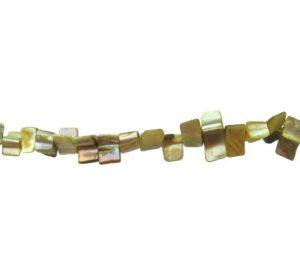 yellow shell cube nugget beads