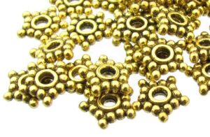 gold star daisy spacer beads