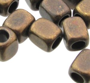 bronze cube spacer beads