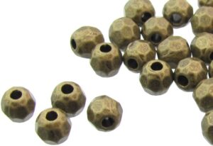 bronze faceted round beads