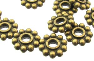 bronze large daisy spacer beads