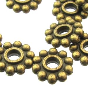bronze large daisy spacer beads