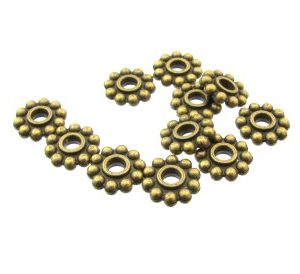 13094bronzedaisyspacerbeads2 bronze large daisy spacer beads