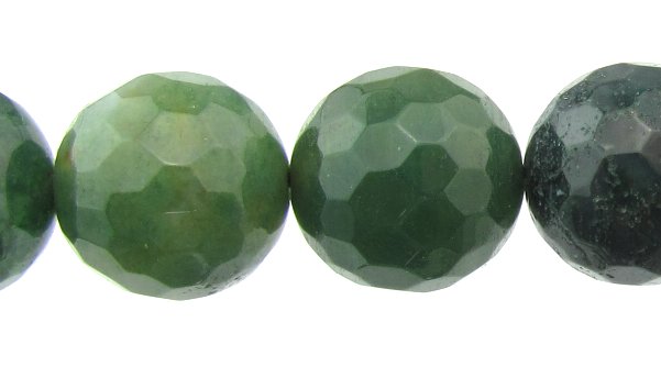 moss agate faceted round gemstone beads 10mm