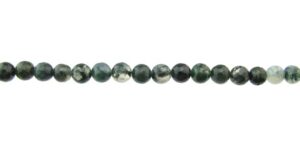 Moss Agate faceted round gemstone beads 6mm
