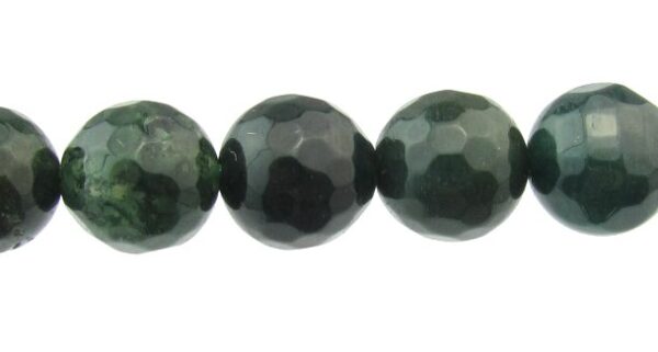 Moss Agate faceted round beads 8mm