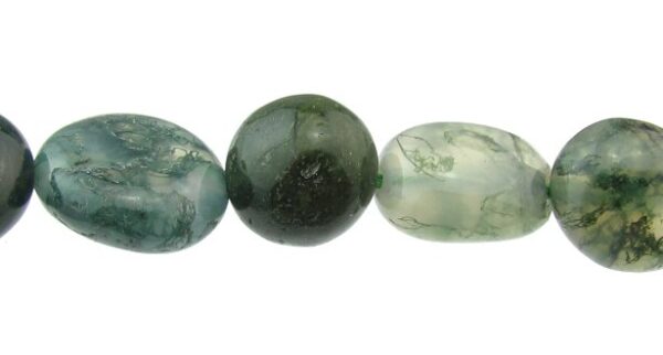 small moss agate tumbled nugget beads