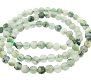 white moss agate faceted round gemstone beads 4mm