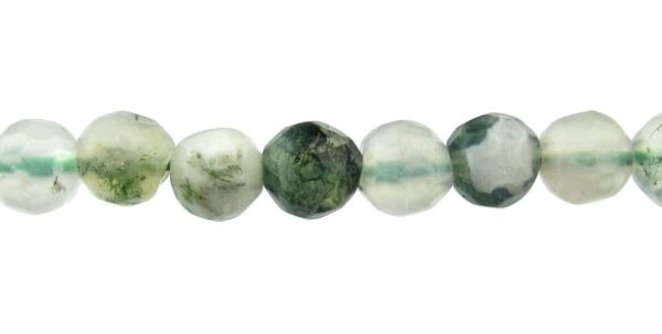 white moss agate faceted round gemstone beads 4mm