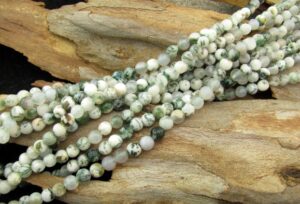 moss agate faceted round gemstone beads 6mm