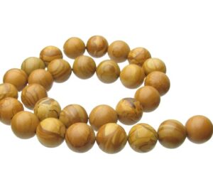 wood jasper 14mm round gemstone beads