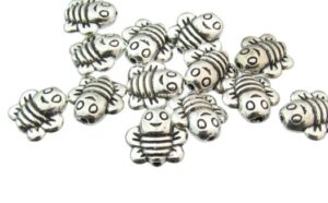 silver bee beads