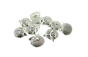 silver owl beads
