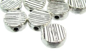 stripey silver coin beads
