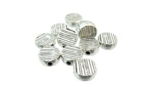 stripey silver coin beads