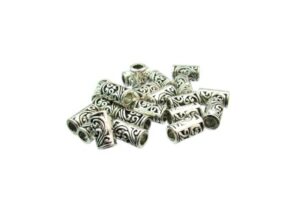 silver plated tube beads