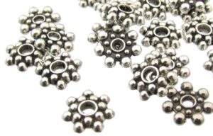 silver daisy spacers 8mm