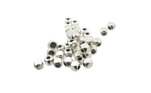 silver cube spacer beads 4mm