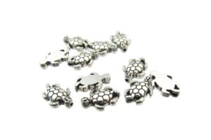 silver turtle beads