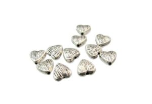 silver heart beads