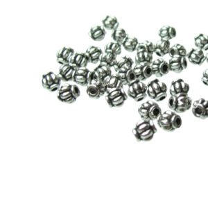 silver melon spacer beads