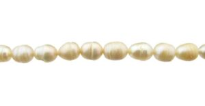 peach ringed rice freshwater pearls