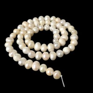 white potato freshwater pearls 6mm
