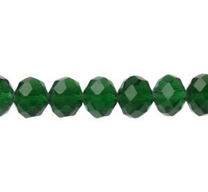 emerald green crystal rondelle 6x8mm
