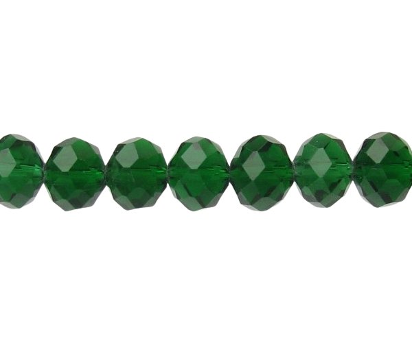 emerald green crystal rondelle 6x8mm