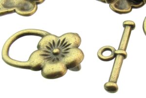 bronze flower toggle clasps