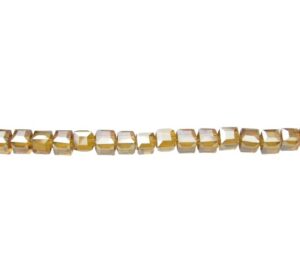 yellow crystal cube beads 6mm