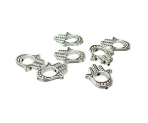 silver hamsa connector beads