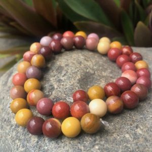 mookaite 10mm round gemstone beads natural crystals