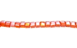 orange crystal cube beads