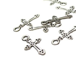 silver small cross charms