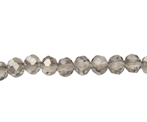 crystal rondelle beads 4x6mm grey
