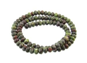 bloodstone faceted rondelle gemstone beads 6mm