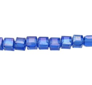 blue crystal cube beads