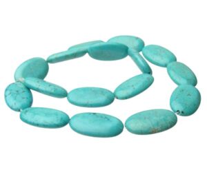 turquoise magnesite natural crystals oval beads australia