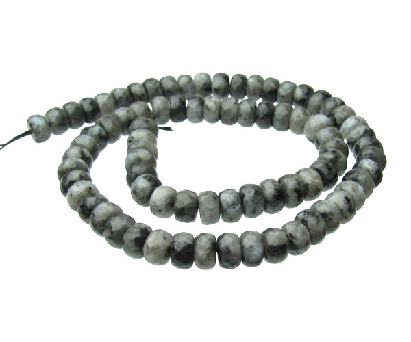 larvikite faceted rondelle gemstone beads natural crystals