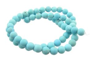 matte turquoise 6mm round beads