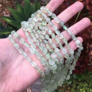 prehnite pebble beads