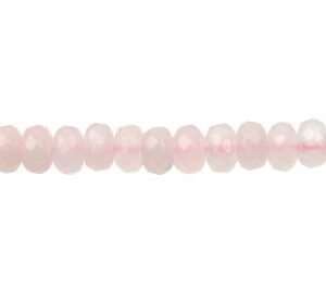 rose quartz faceted rondelle beads 4x6mm