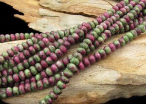 ruby zoisite gemstone rondelle beads 6mm
