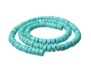 turquoise magnesite wheel gemstone beads 6mm