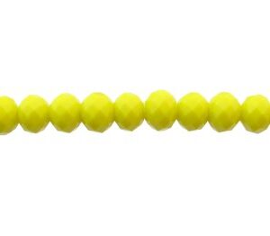 solid yellow crystal rondelle beads